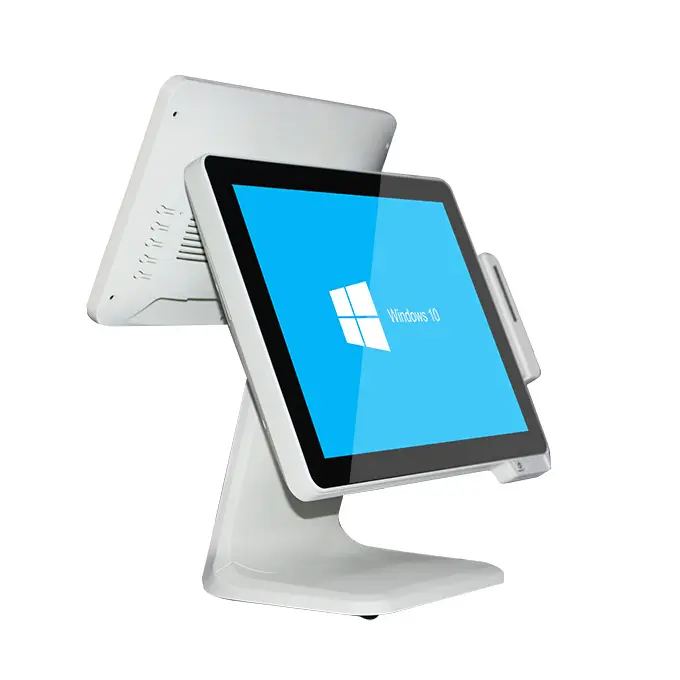 15 pouces Windows 10 véritable écran tactile plat tout en un caisse enregistreuse/terminal de point de vente/système de point de vente