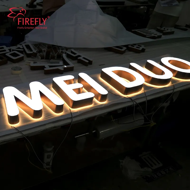 Free Design Outdoor-Gebäude Schild beleuchtete Buchstaben LED-Licht front beleuchtet und hintergrund beleuchtet 3D LED-Kanal Buchstaben Zeichen