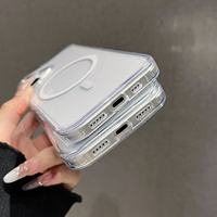 Coque de téléphone transparente antichoc 2,5 mm en TPU souple et PC acrylique avec aimant 3000GS pour iPhone 18 17 16 Pro Max, protection J001