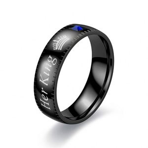 Bagues en Acier Titane Saphir pour Lui et Elle, Bagues de Couple en Acier Inoxydable avec Diamants pour Hommes et Femmes, Bagues de Mariage Inoxydables, Bijoux de Mariage - Product Image 6