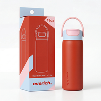 Bouteille d'eau en acier inoxydable Everich de 18 oz avec couvercle à paille anti-fuite et ouverture facile, réutilisable, pour le sport – Cadeau promotionnel ODM