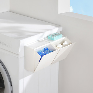 <b>Classic</b> Style Bathroom Square Wall-Mounted Storage Box Waterproof Toilet Storage Box No-Drill Organizer Shelf for Restroom - Product Image 5
