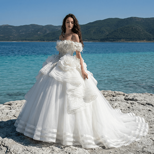 Vestido de Novia Elegante Jancember Gt26008 con Apliques 3D Estilo Princesa de Ensueño, Vestido de Fiesta para Socialité con Temperamento Elegante - Product Image 1