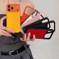 Nouvelle coque de luxe en cuir à motif crocodile, semi-rigide, avec dissipation thermique, pour iPhone 17 16 15 Pro Max – Modèle tendance des influenceurs