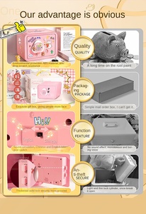 Grande tirelire carrée en plastique Electronic Atm Password Lovely Sustainable Smart Money Counting Safe Boxes Security for Kids - Product Image 4