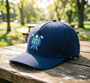 Casquette de golf Navy Performance avec logo personnalisé, résistante à l'eau, visière incurvée, casquettes de baseball - Product Image 5