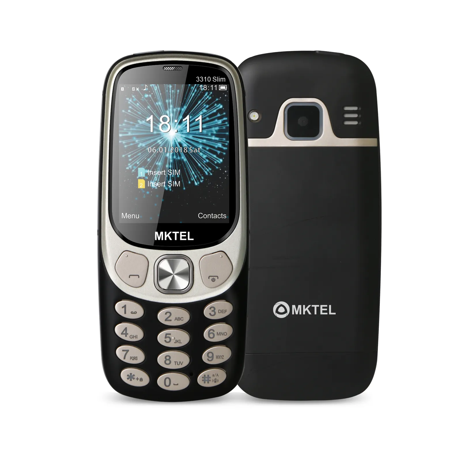 Custodia in metallo di qualità per telefono a barra da 2.4 pollici 2G GSM Dual SIM telefono cellulare design simile per cellulare 3310 Nokia