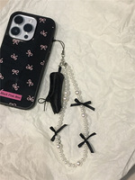 Porte-clés Chaîne de Téléphone et de Sac, Design Créatif Fait Main, Chaussures de Danseuse de Ballet, Perles et Nœud en Dentelle
