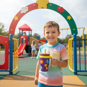 Tasse isotherme OEM/ODM LFGB 14oz en acier inoxydable couleur dégradée avec poignée, design classique pour la rentrée scolaire des enfants - Product Image 2