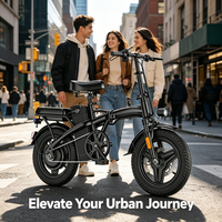 Vélo électrique pliable portable avec amortissement quadruple, récupération d'énergie, design compact, batterie lithium 48V, autonomie 65 km, moyeu arrière