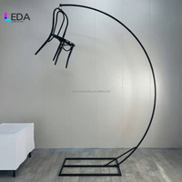 LEDA Offre Spéciale Support de Lustre Arche en Métal Noir pour Décoration Florale, Idéal pour Mariages et Événements