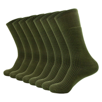 Chaussettes de randonnée en coton pour hommes, épaisses, résistantes à l'usure, respirantes, pour l'entraînement en plein air, couleur vert armée