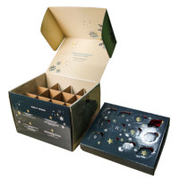 Boîte d'emballage personnalisée pour calendrier de l'avent, coffrets cadeaux de boissons de Noël, boîtes en carton pour emballages de Noël