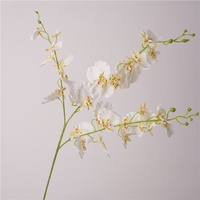 Fleur en soie Orchidée Danseuse à toucher doux et hydratant, à longues tiges, pour décoration intérieure, hall d'hôtel, sur pied, imprimée en 3D, faite à la main