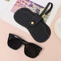 Étui à lunettes en cuir PU personnalisé avec sangle à clipser, pochette portable pour lunettes de voyage, support de protection pour lunettes