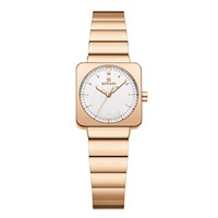 Montre-bracelet de luxe élégante pour femme, étanche, avec boîtier carré en acier inoxydable et bracelet en acier inoxydable, ornée de diamants