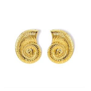 Women's Geometric Conch Braided Earrings <b>Titanium</b> Steel Plated 18K Gold Stylish Stainless Steel Fashion Jewelry With Hook Shape - Product Image 6