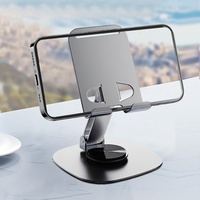 Support de téléphone multifonctionnel en métal pliable à 360° °   Support de bureau rotatif réglable en hauteur et en angle pour téléphones et tablettes