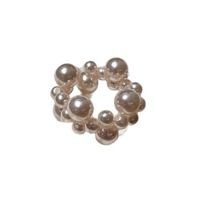 Anillo de Perlas Agrupadas para Mujer, Piedra Redonda Natural Pegada, Joyería de Moda para Boda - Product Image 5