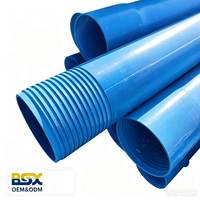 Tuyau de revêtement de puits d'eau en PVC bleu avec raccord fileté pour forage de puits profonds