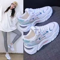 Nouvelles chaussures pour femmes en été, plateforme de haute qualité, chaussures de sport à semelle plate, confortables, décontractées, lacées, baskets tendance