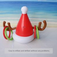 Jeu de lancer d'anneaux gonflables en forme de chapeau de Noël et de bois de cerf, Jeux de fête de Noël, Jouets de Noël, Cadeau pour enfants