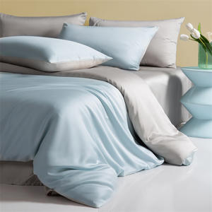 Austria Lanjing quattro pezzi tinta unita doppio Splicing alto numero ad alta densità lenzuolo e <span class=keywords><strong>copripiumino</strong></span> - Product Image 2