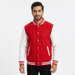 New Design Fashion Varsity Jacket for Men Casual Bomber Baseball <b>Coat</b> OEM Custom Logo Embroidery Streetwear Outerwear - Product Image 1