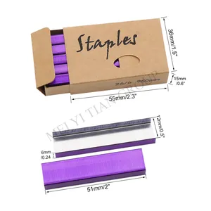 사무실 스테이플러 스테이플 다채로운 수동 스테이플러 리필 26/6 12mm 너비 #12 스테이플 950/상자 로즈 골드 블랙 블루 퍼플 스테이플