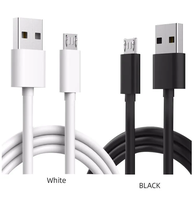 Kabel Data USB Mikro untuk iPhone 1M 2M Kabel Data USB Hitam Putih untuk Android