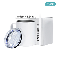 Gobelet isotherme en acier inoxydable de 10 oz, 12 oz, 14 oz, 16 oz, à sublimation, pour le camping, les voyages, avec poignée