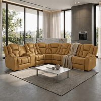 Canapé d'angle inclinable électrique haut de gamme Frank à gravité zéro avec haut-parleur Bluetooth pour villa et home cinéma