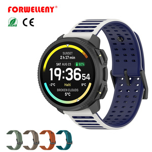 <span class=keywords><strong>Bracelet</strong></span> de montre sport en silicone souple Forwelleny 22 mm, double couleur, rayures horizontales, pour <span class=keywords><strong>Suunto</strong></span> Vertical 2 - Product Image 1