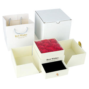 Rose Rectangle <b>Jewelry</b> <b>Gift</b> <b>Box</b> for Thanksgiving Birthday Valentine's Day-Dried Flower Accessories Packaging <b>Box</b> for Earring - Product Image 1