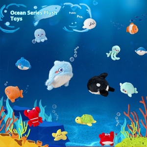 Phim hoạt hình đại dương động vật loạt Keychain búp bê sứa Mặt dây chuyền sang trọng Đồ chơi búp bê tôm hùm cua Túi Mặt dây chuyền - Product Image 3