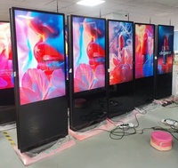 Écran publicitaire numérique LCD sur pied, totem à double écran, affichage double face 4K de 85 pouces