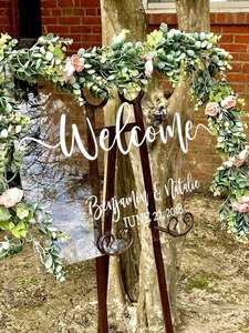 Enseigne de mariage en verre transparent, panneau de bienvenue en acrylique à personnaliser, 18x24, affichage et présentation de mariage - Product Image 5