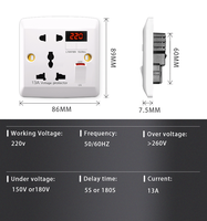 Protecteur de Tension Automatique CA 220V Réglable 13A, Parasurtenseur avec Double Prise UK Joker