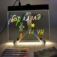 Tableau fluorescent manuscrit lumière LED panneau d'affichage affichage effaçable acrylique babillard créatif thé au lait peint à la main