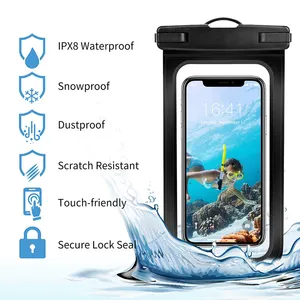Yuanfeng 유니버설 방수 파우치 핸드폰 드라이 백 다이빙 비치 풀, 수영을위한 수중 투명 전화 보호기