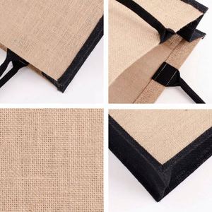 Bolsa de Yute Personalizada con Logotipo, Ecológica, para Regalos Publicitarios, con Costuras de Color, Bolsa de Compras de Yute en Blanco - Product Image 3
