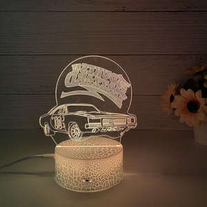 Lámpara de Anime de Carreras 3D Personalizada, Lámpara Nocturna LED Creativa con Control Remoto, Acrílico, Alimentación por USB/Batería, para Dormitorio - Product Image 6