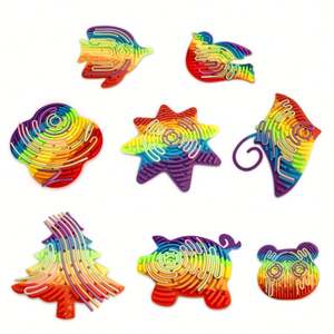 Custom Wholesale Silicone Sensory Board <b>Keychain</b> Cute Cartoon Pendant Children's Educational <b>Fidget</b> Toy - Product Image 1