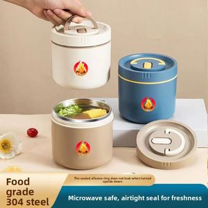 Portable Dual Tier Stainless Steel <b>Lunch</b> <b>Box</b> Insulated <b>Microwave</b> Safe Food Container for Office Workers Students Large Capacity - Product Image 2