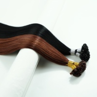 Extensions de cheveux humains à la kératine, extensions de cheveux humains à pointe en U, cheveux vierges Remy, cuticules alignées, pointe en U, vente chaude