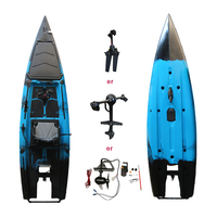 Kayak à moteur de 13 pieds, bateau de pêche à double hélice, propulsion par pédales, sit-on-top, coque en plastique HDPE de 4 m, 2 personnes, pour la pêche en rivière et en haute mer