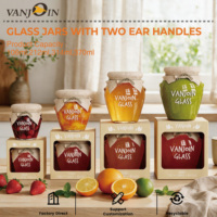 Pot en verre Orcio de 106 ml, 212 ml, 314 ml, 370 ml avec couvercle en métal pour le stockage du miel, de la confiture, de la gelée et des aliments