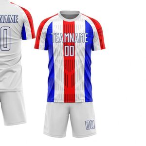 Ensemble de maillot de football à rayures verticales, manches courtes, uniforme de football respirant, vêtements de sport d'équipe, entraînement et match - Product Image 2