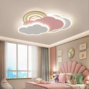 Plafonnier créatif dessin animé blanc rose nuages chambre d'enfant chaud romantique arc-en-ciel chambre intérieur led plafonnier