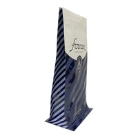 Sachets d'emballage pour café à fond plat en PLA biodégradable blanc avec impression UV mate et fermeture éclair, pour café, aliments pour animaux et lait, 250g